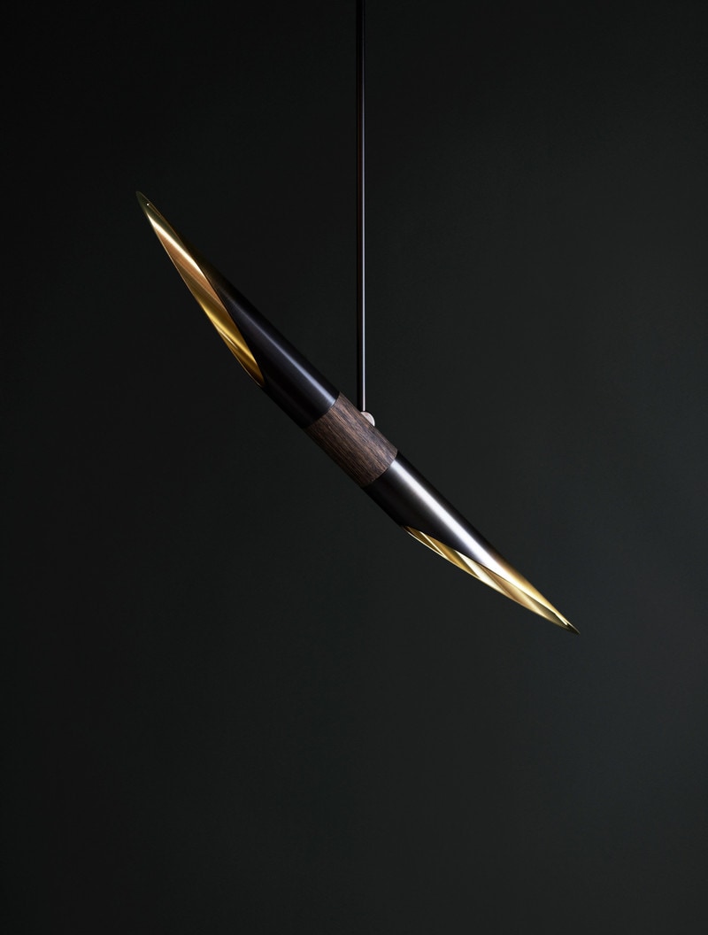 Voyager 33" Pendant shown in Gradient, Oxidized Oak
